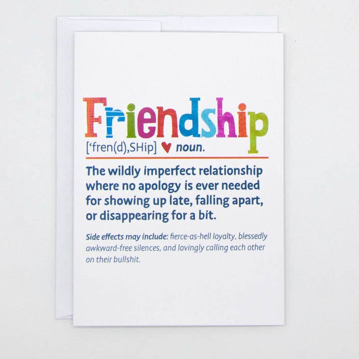 Friendship Definition Card – Snarky, Funny & Real Talk for wholesale by Kim Dettmer Art