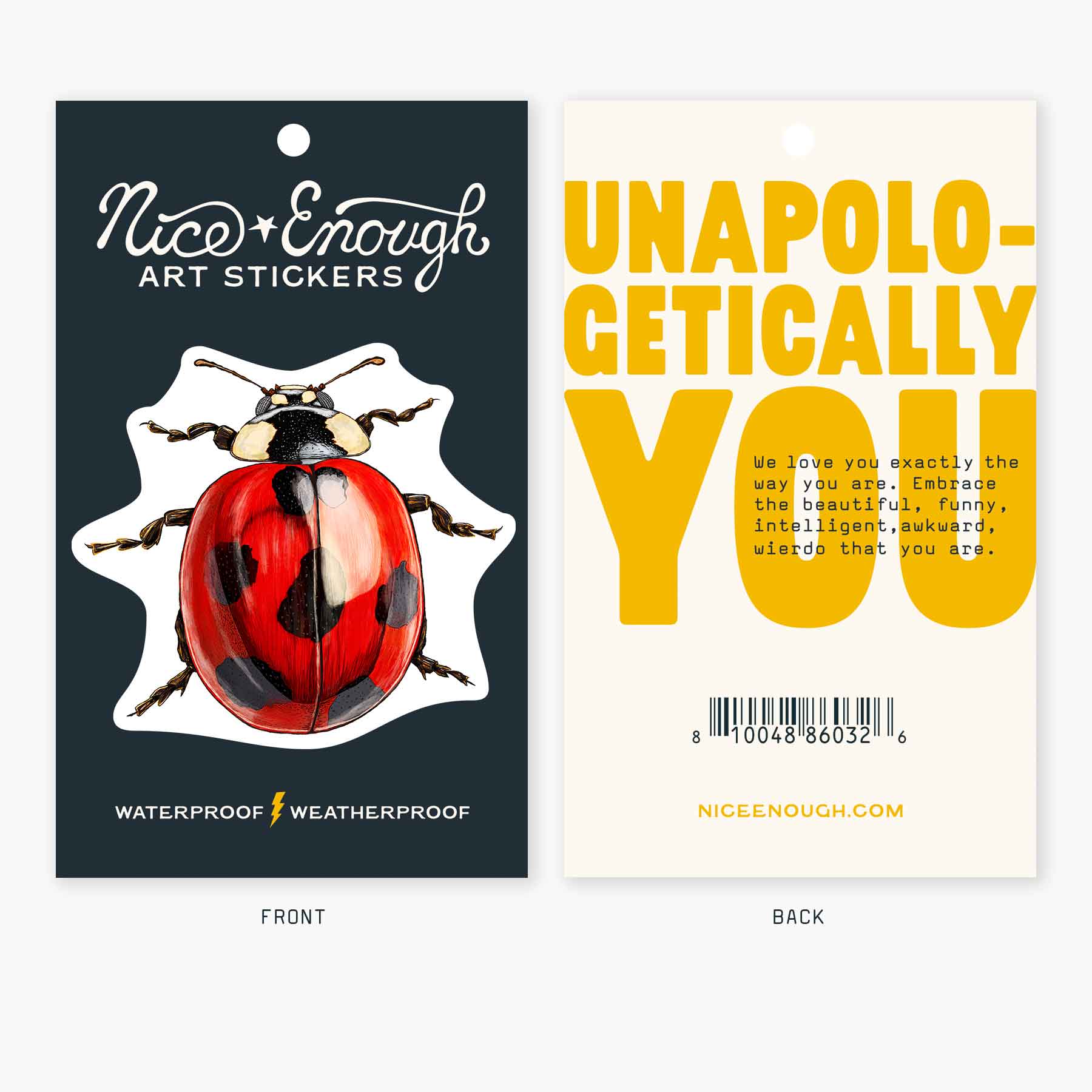 Nice Enough Stickers - Wholesale Sticker - Ladybug - 3" Art Sticker2