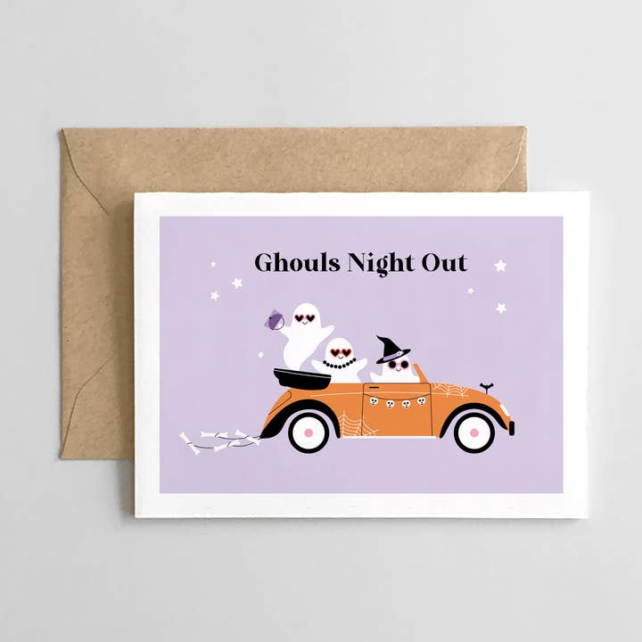 Ghouls Night Out - Carte d'Halloween pour la vente par Spaghetti & Meatballs