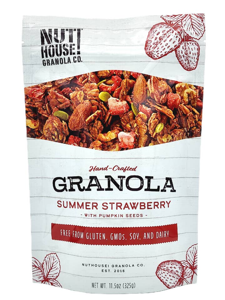 Granola d'été aux fraises, 6 x 11,5 oz pour la vente par NutHouse! Granola Company