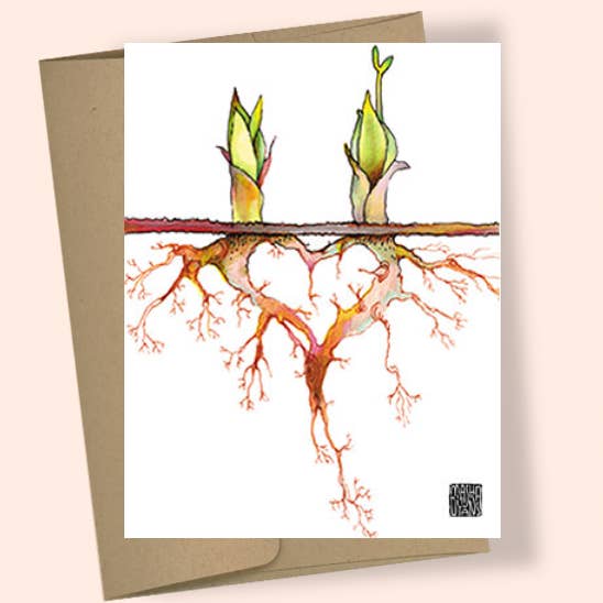 Studio Masha D'yans - Wholesale Everyday Greeting Card - HEARTROOTS WATERCOLOR GREETING CARD