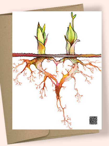 HEARTROOTS AQUAREL WENSKAART voor wholesale door Studio Masha D'yans