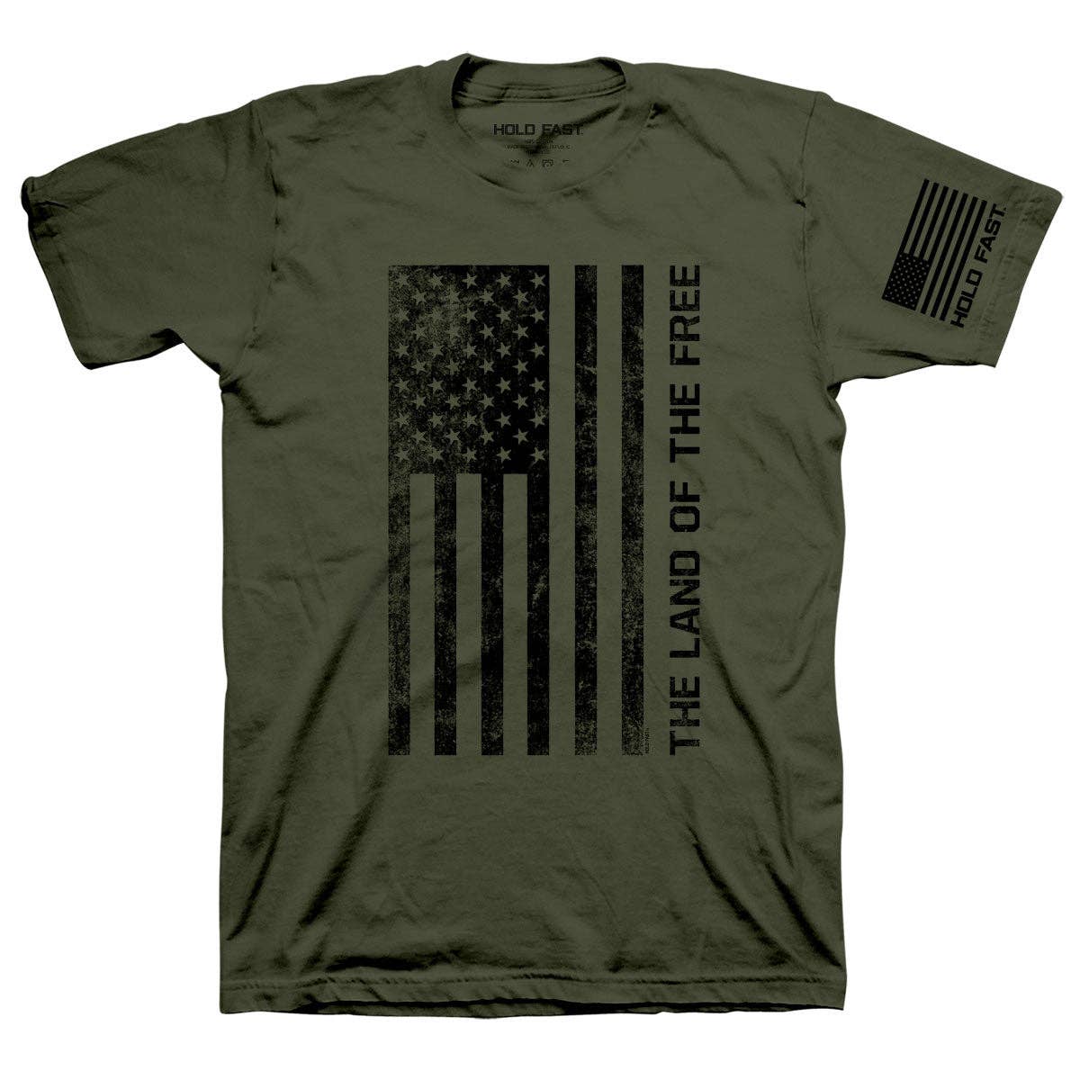 Vert Ville T-shirt Homme HOLD FAST Freedom Flag en vente sur Faire1