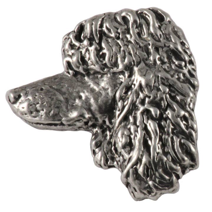 Ierse waterspaniël hond tinnen reversspeld of magneet D102 voor wholesale door Creative Pewter Designs