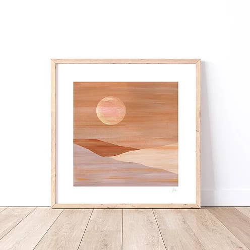 Bohemian Sun Desert Landscape Art Print for wholesale by Violets Print House