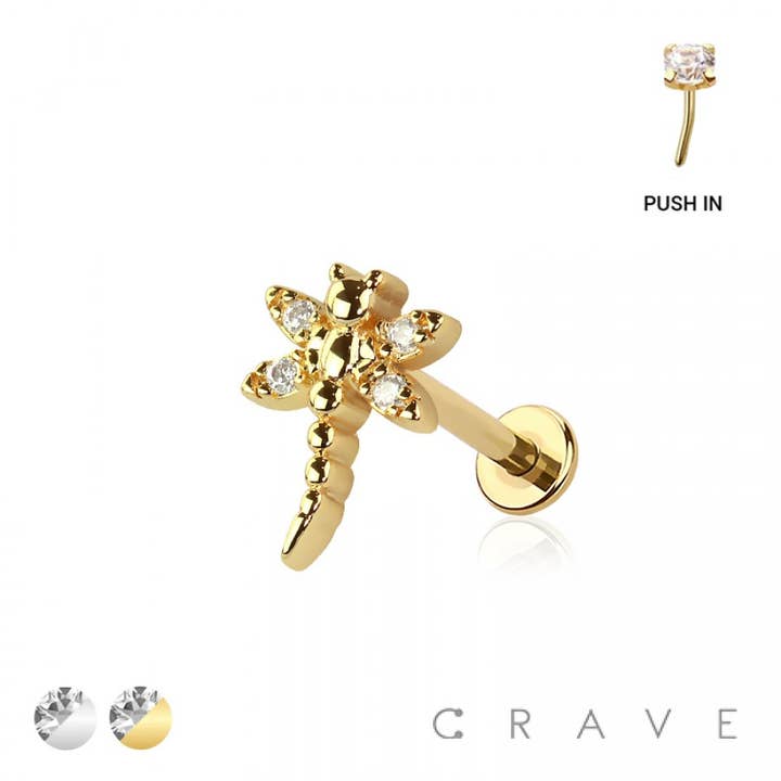 MULTI CZ CZ DRAGONFLY THREADLESS (PUSH IN) 316L ACCIAIO CHIRURGICO per la vendita all'ingrosso da parte di CRAVE