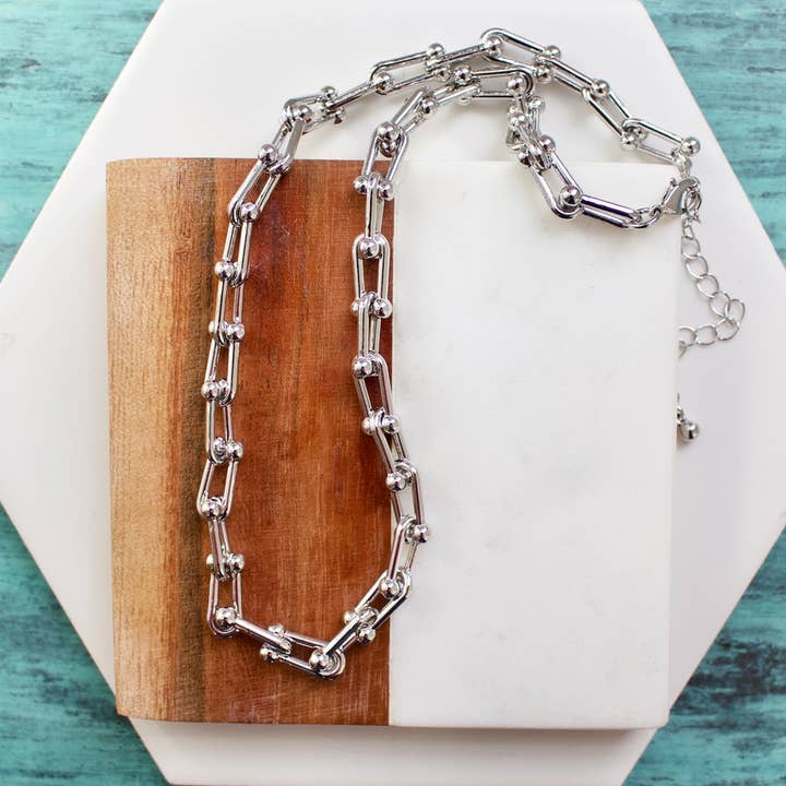 Silber Reit-U-Kettenhalskette Silber für den Großhandel auf Faire1