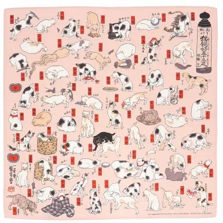 Furoshiki Kuniyoshi Cats 19-7/8" for wholesale by Miya Company