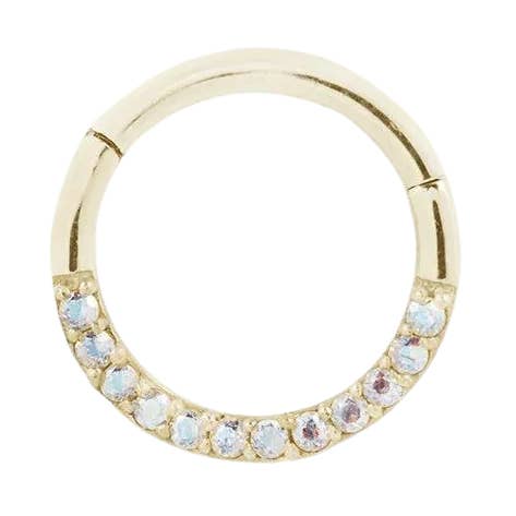 Dia - Mercury Mist Topaz Solid 14Kt Gold Clicker for wholesale by Piercing-zone