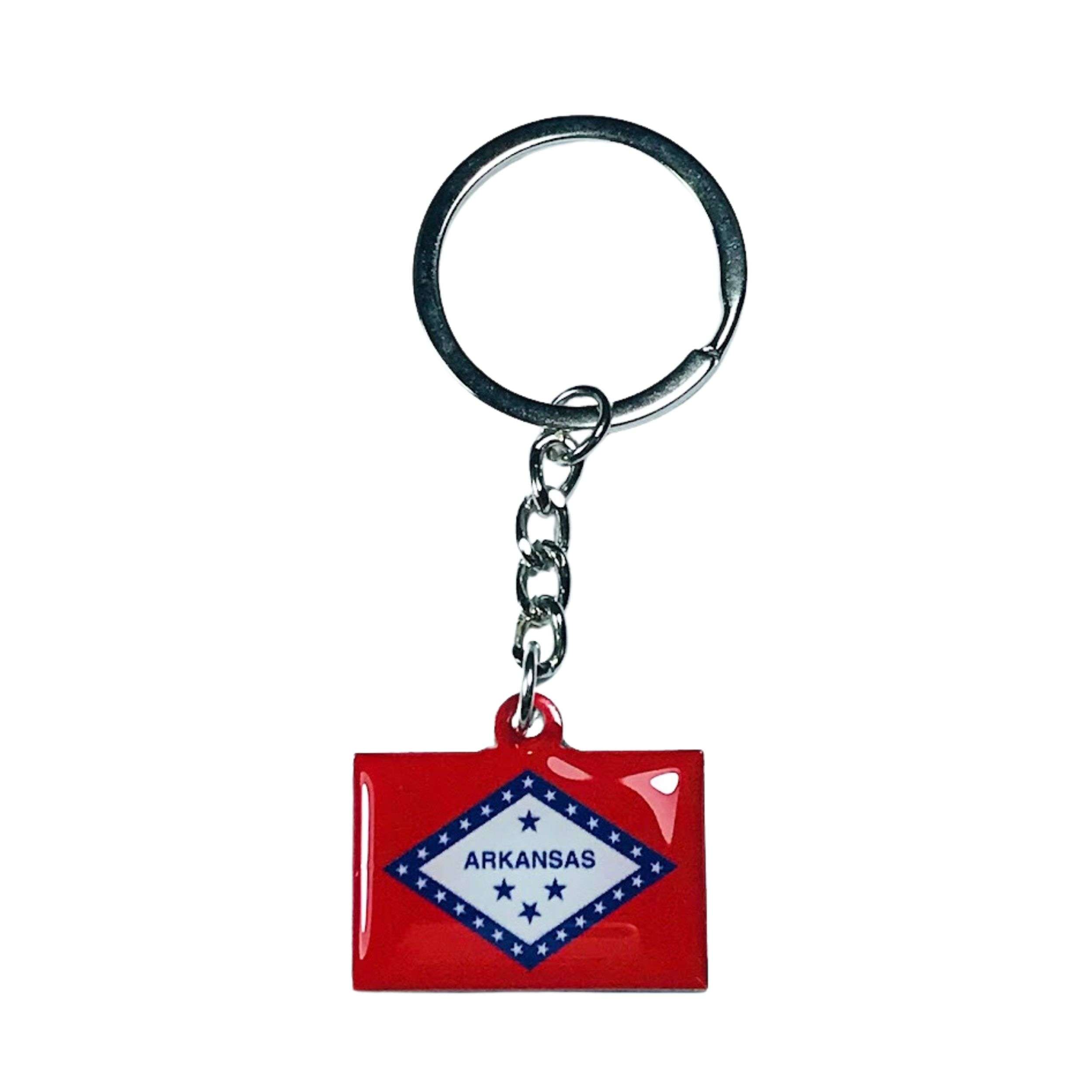 Astur Pins - Wholesale Keychain - Unisex - Metal Keychain - Arkansas State Flag - USA0