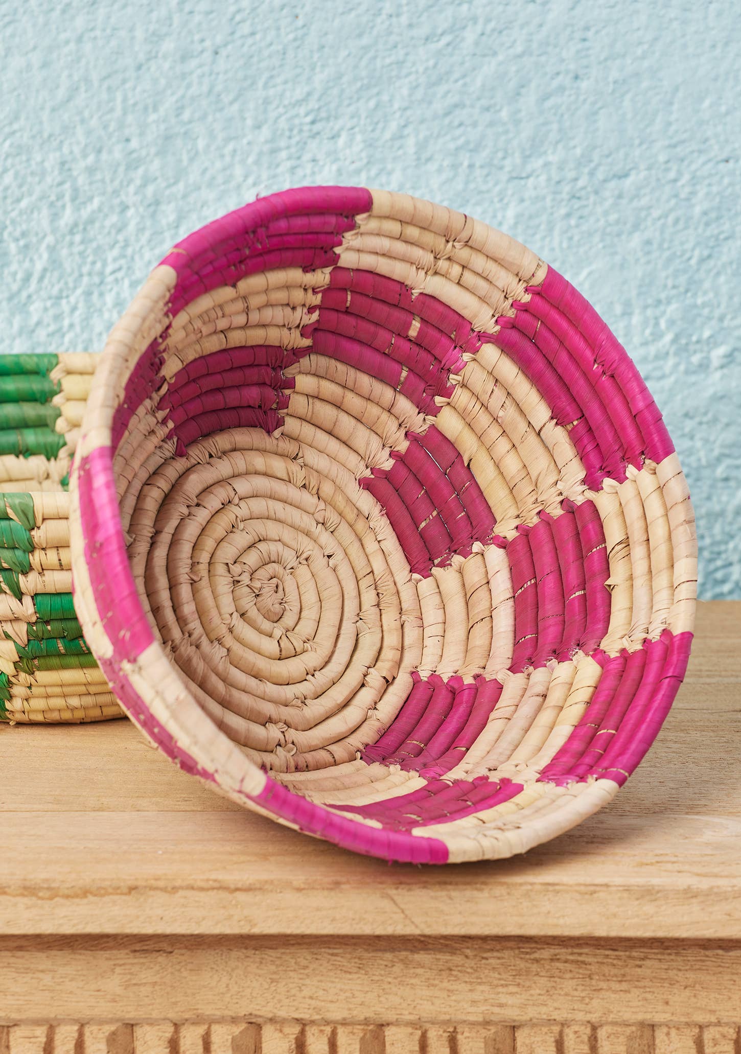 Namaste - Wholesale Basket - Check Date Palm Basket Bowl3