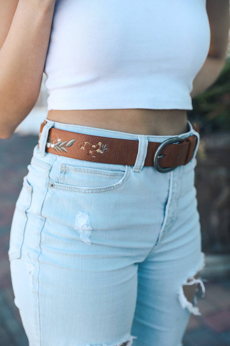 Leto Accessories - Wholesale Belt - Women's - Hibiscus Embroidered Bohemian Belt2