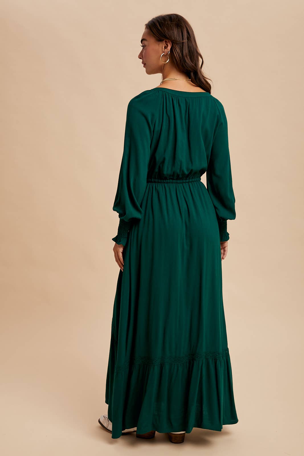 In Loom – Vestido - Mulher por atacado – VESTIDO MAXI COM INSERÇÃO DE RENDA6