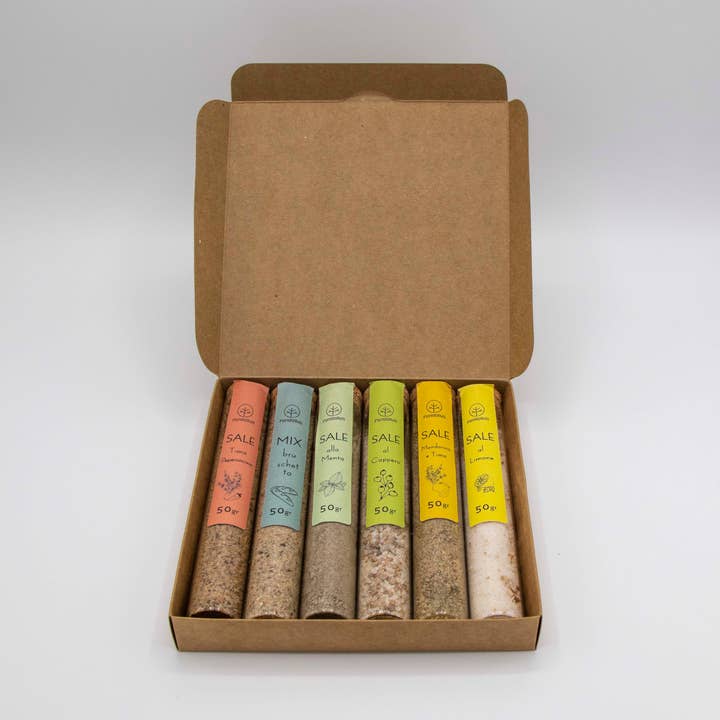 Confezione da 6 sali aromatizzati per la vendita all'ingrosso da parte di Fondoliva