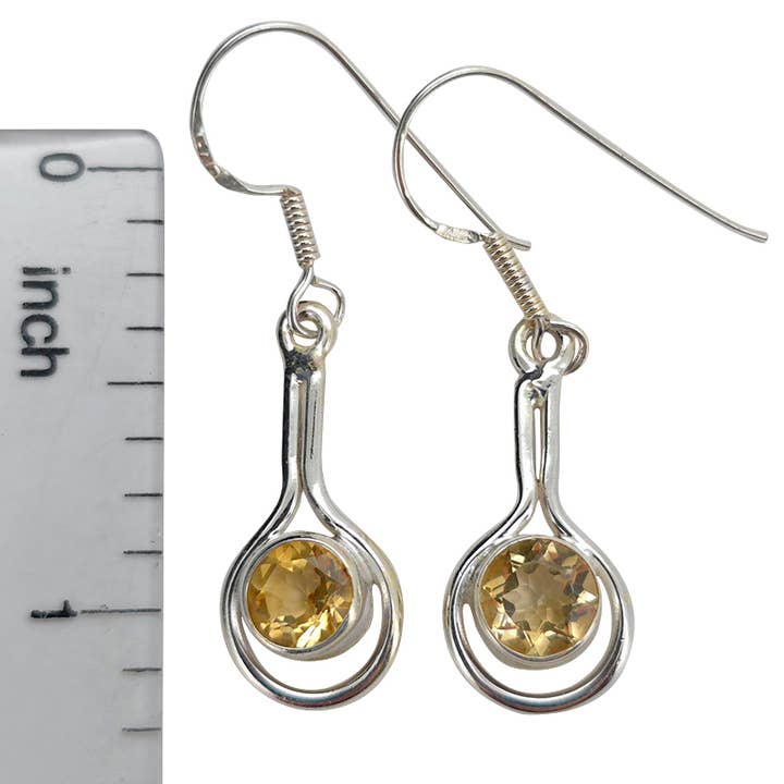 Amberman - Wholesale Dangle Earrings - Faceted Citrine Sterling Silver Earrings On Hooks2