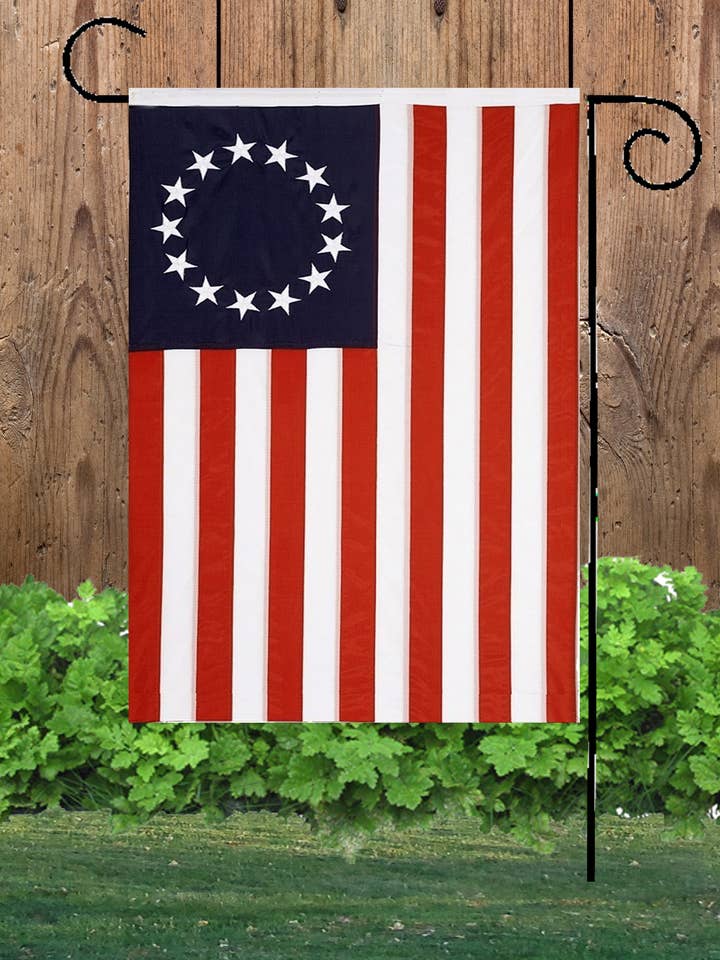 Betsy Ross nylon broderet haveflag for engroshandel hos Happy Cow Lawn Decor