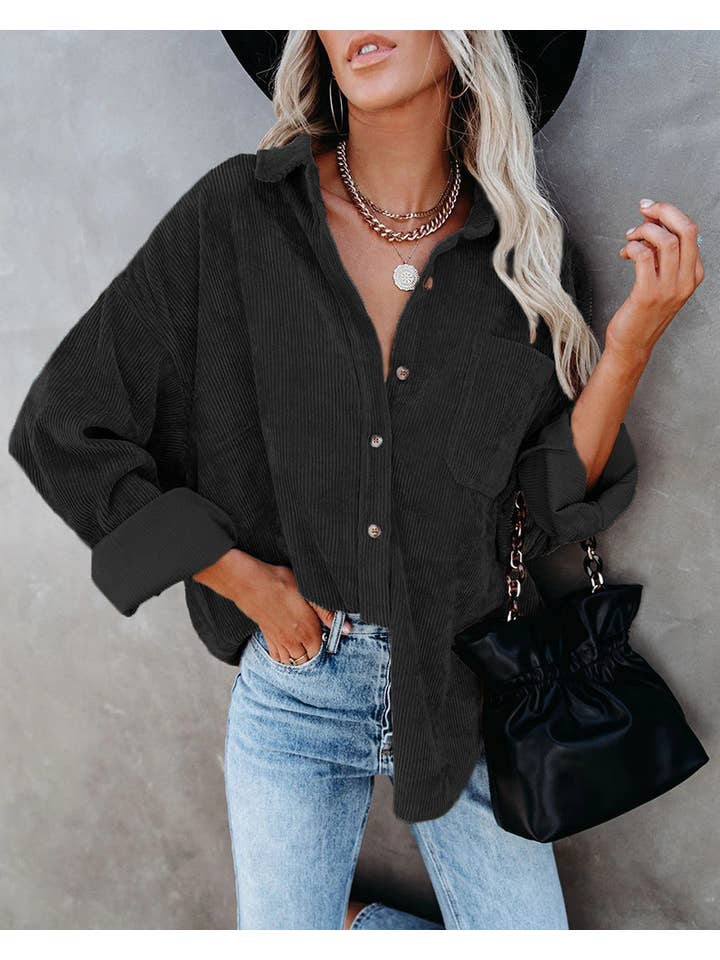 Hipster Row - Wholesale Shirt Jacket/Shacket - Women's - Jacey Corduroy Shacket | S-XL0