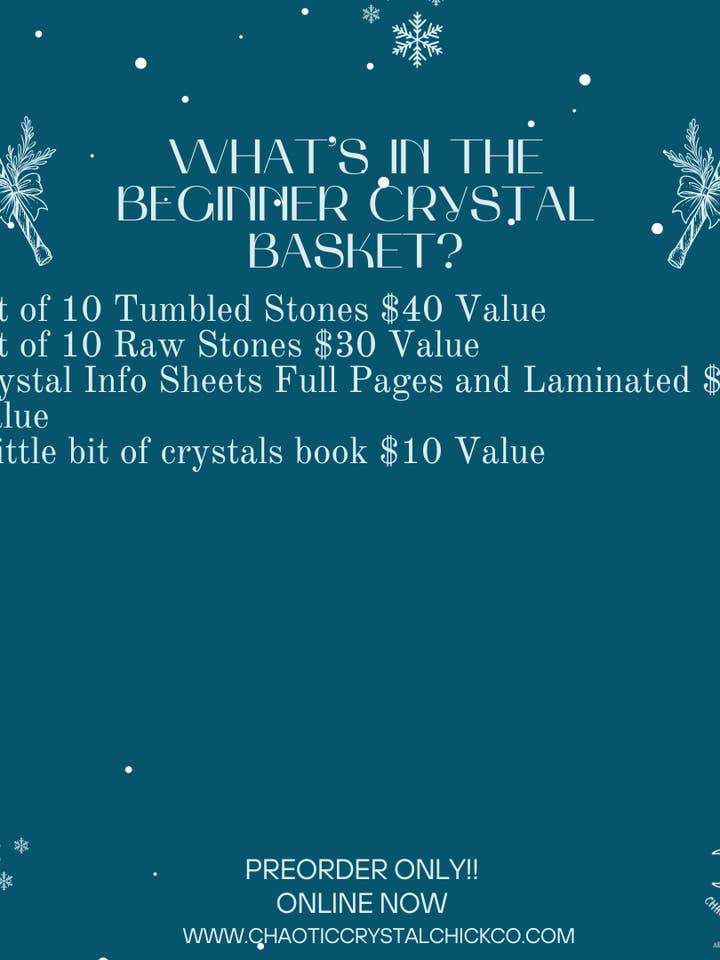 Begynderkrystaller Kurv Forudbestilling for engroshandel hos Chaotic Crystal Chick Co.