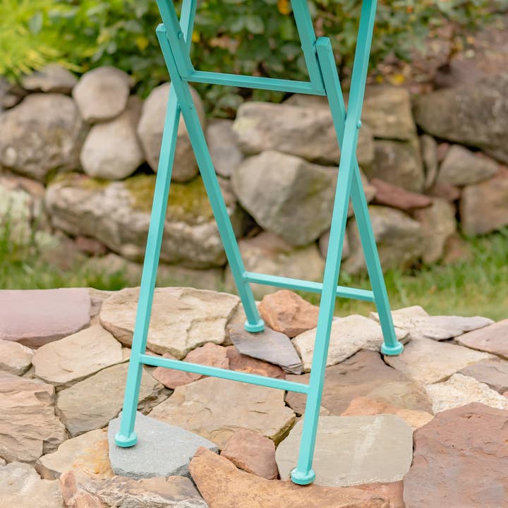 Zaer Ltd. International - Vente Supports de plantes - Support à plantes pliable « Baton Rouge » en mosaïque de 23 pouces de haut, bleu sarcelle2