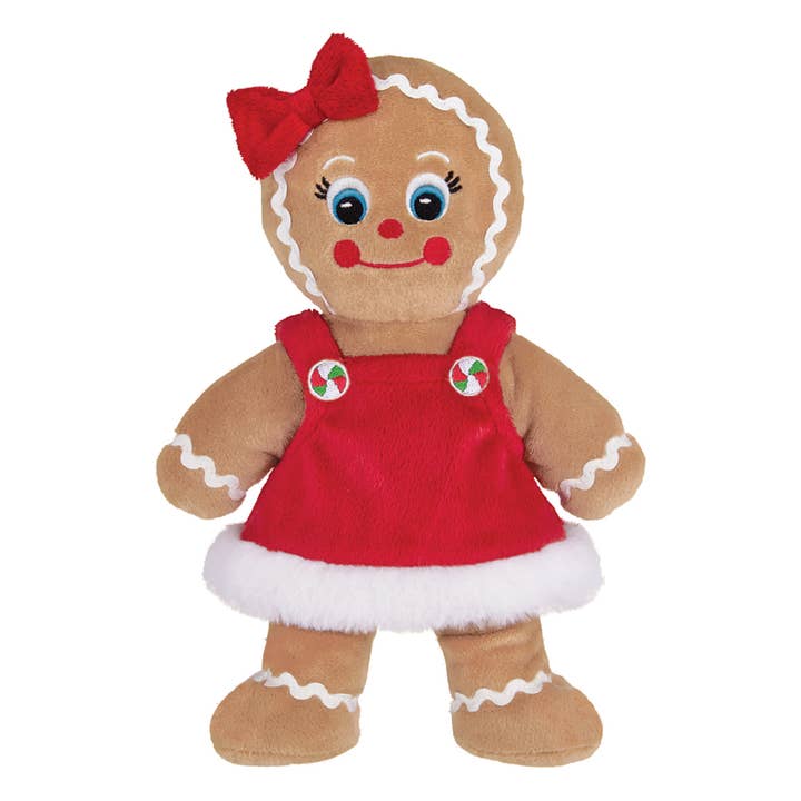 Holly Ginger Gingerbread Girl Christmas Plush for wholesale by Bearington Collection