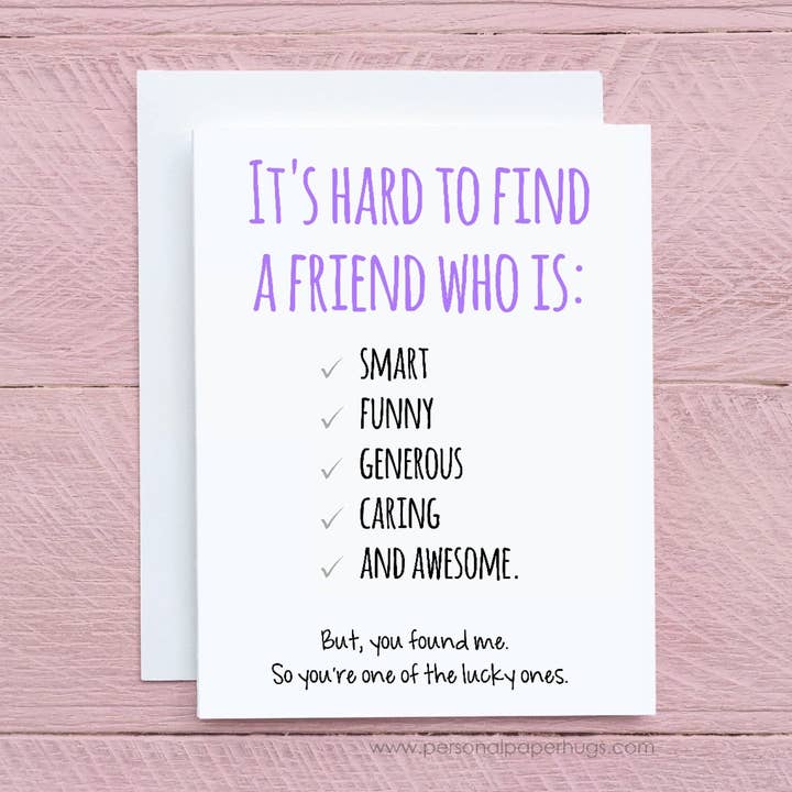 Lustige Freundschaftskarte für beste Freundin Lustige Karte Sarkastische Karte Bff Karte Langstreckenfreundschaftskarte Pick-Me-Up-Karte Humorvolle Karte Freund für den Großhandel von Personal Paper Hugs