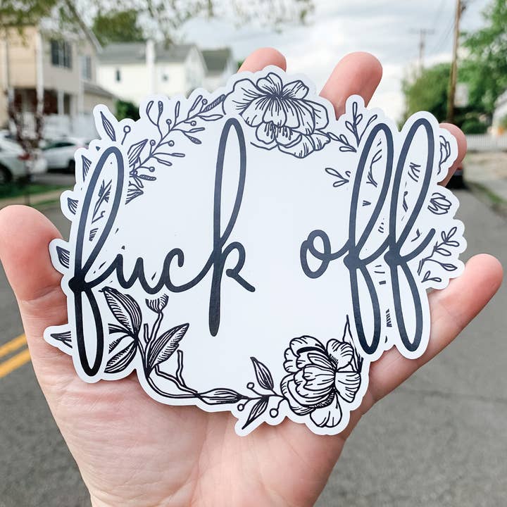 Imán floral grande tipo Fuck Off para venta al por mayor de 1327 and co