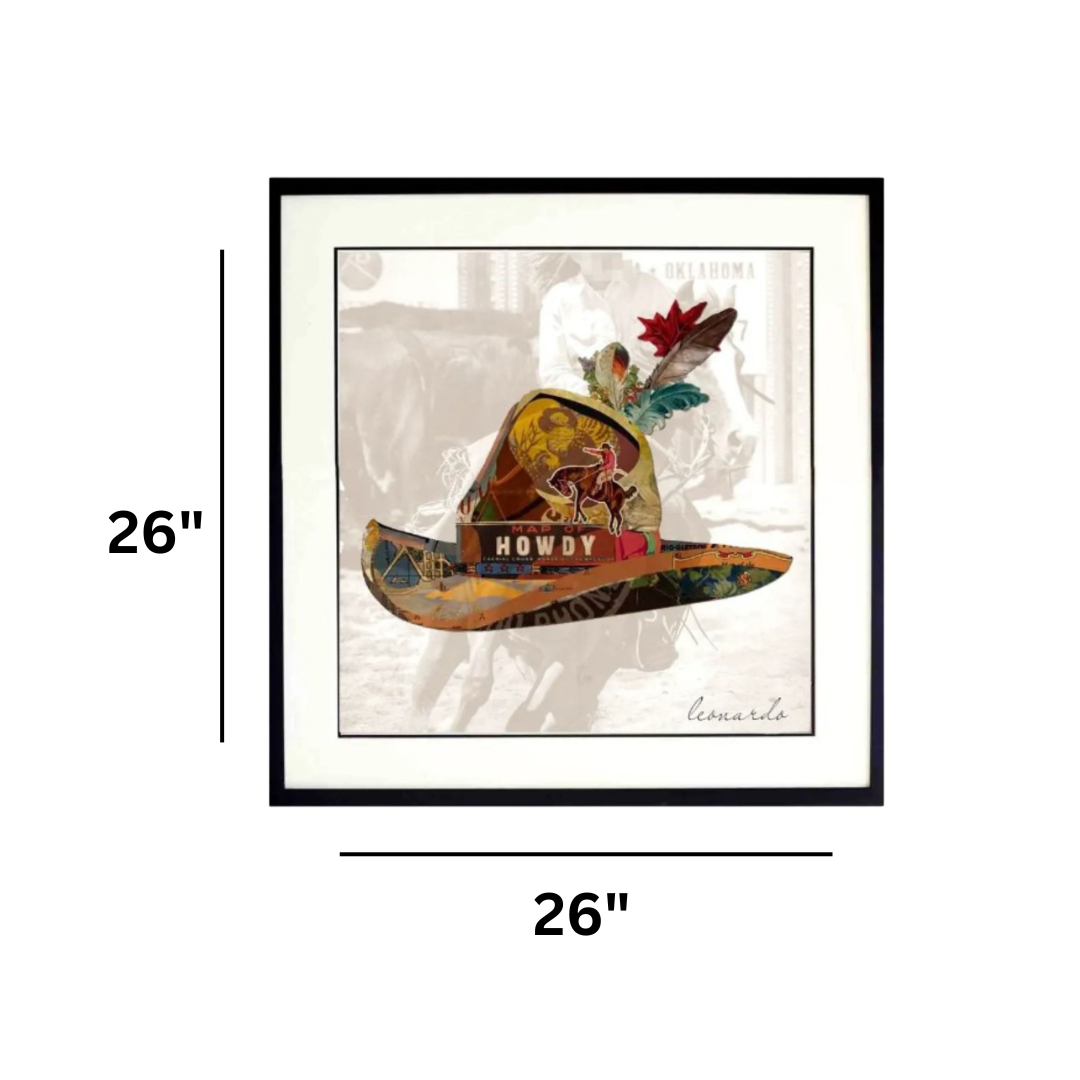 Canterbury Lane - Wholesale Art Print - 3D Collage Art | Howdy Hat Barrel Racer (26"x26")2