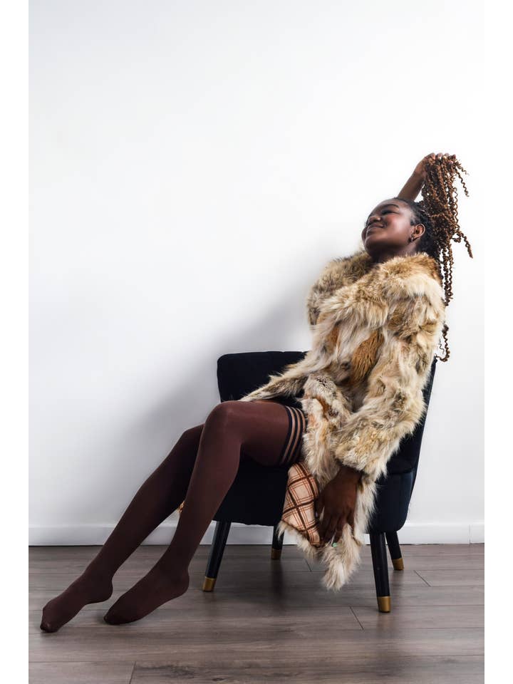 Kix'ies - Wholesale Stockings - Women's - Hosiery- Autumn Brown Opaque Thigh-Highs Stockings3