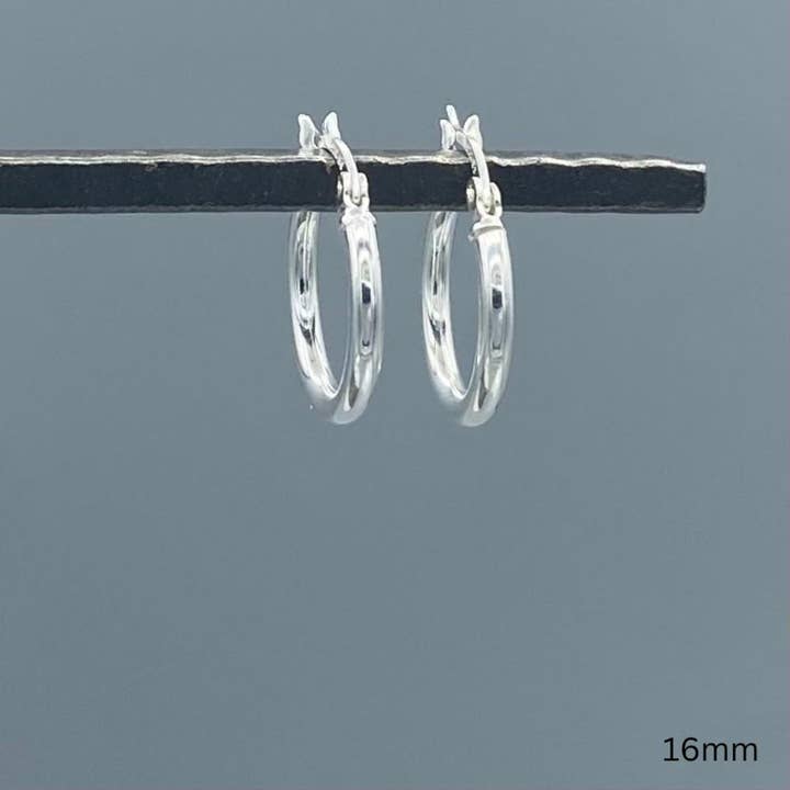 Something Silver - Wholesale Hoop Earrings - 2mm Sterling Silver French Lock Tube Hoops4