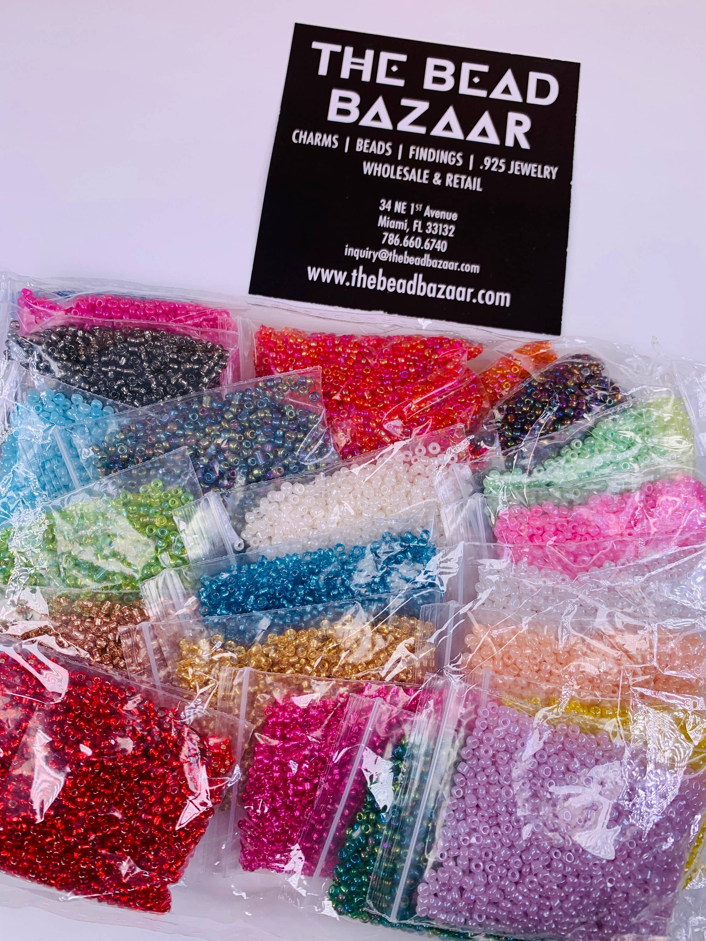The Bead Bazaar - Wholesale DIY Craft Kit - Kids - 24 DIY Pastel Seed Bead Kit For Kids Arts & Crafts, Small Se1