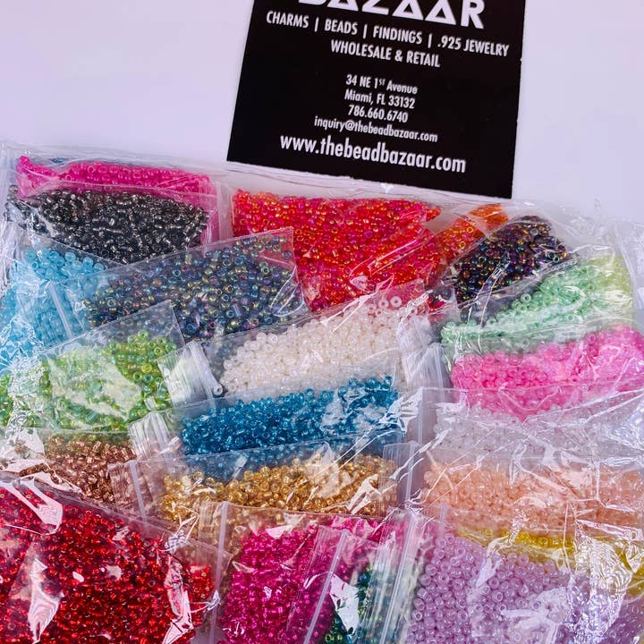 The Bead Bazaar - Wholesale DIY Craft Kit - Kids - 24 DIY Pastel Seed Bead Kit For Kids Arts & Crafts, Small Se1