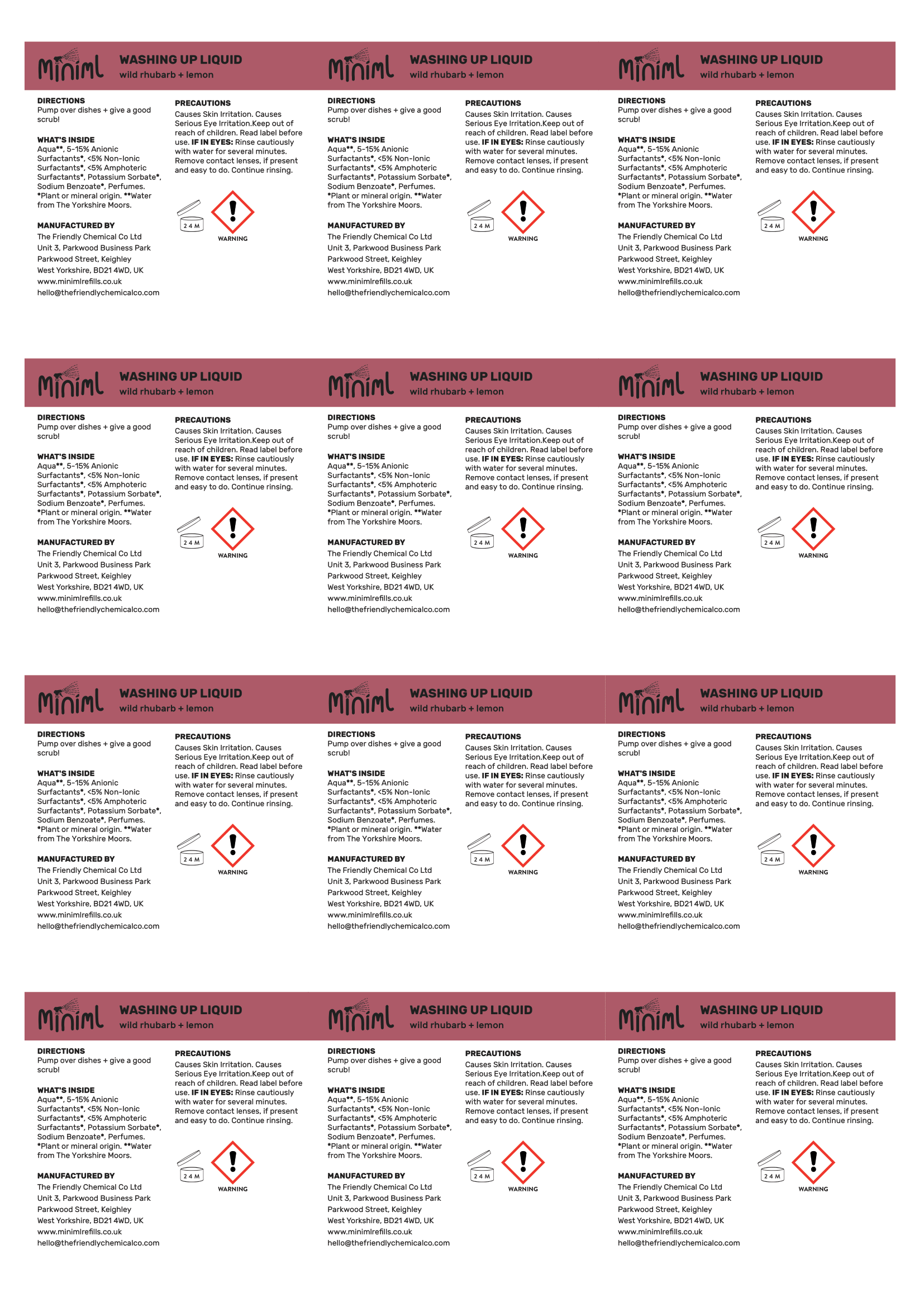 Miniml – wholesale Craft supplies – Miniml Safety Label Sheet - 12 x Labels (MIN217)14