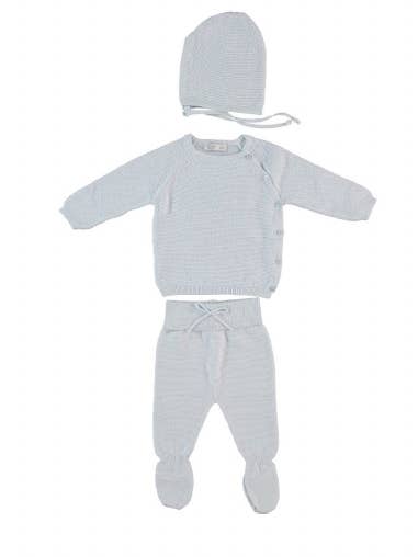 100% weiches, blaues Set aus Baumwolle für den Alltag für den Großhandel von Monna Rosa Milano LLC