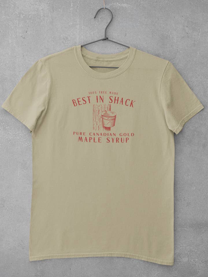 Best in Shack Maple Syrup Canadian Gold Unisex T-shirt for wholesale by County Brand Apparel