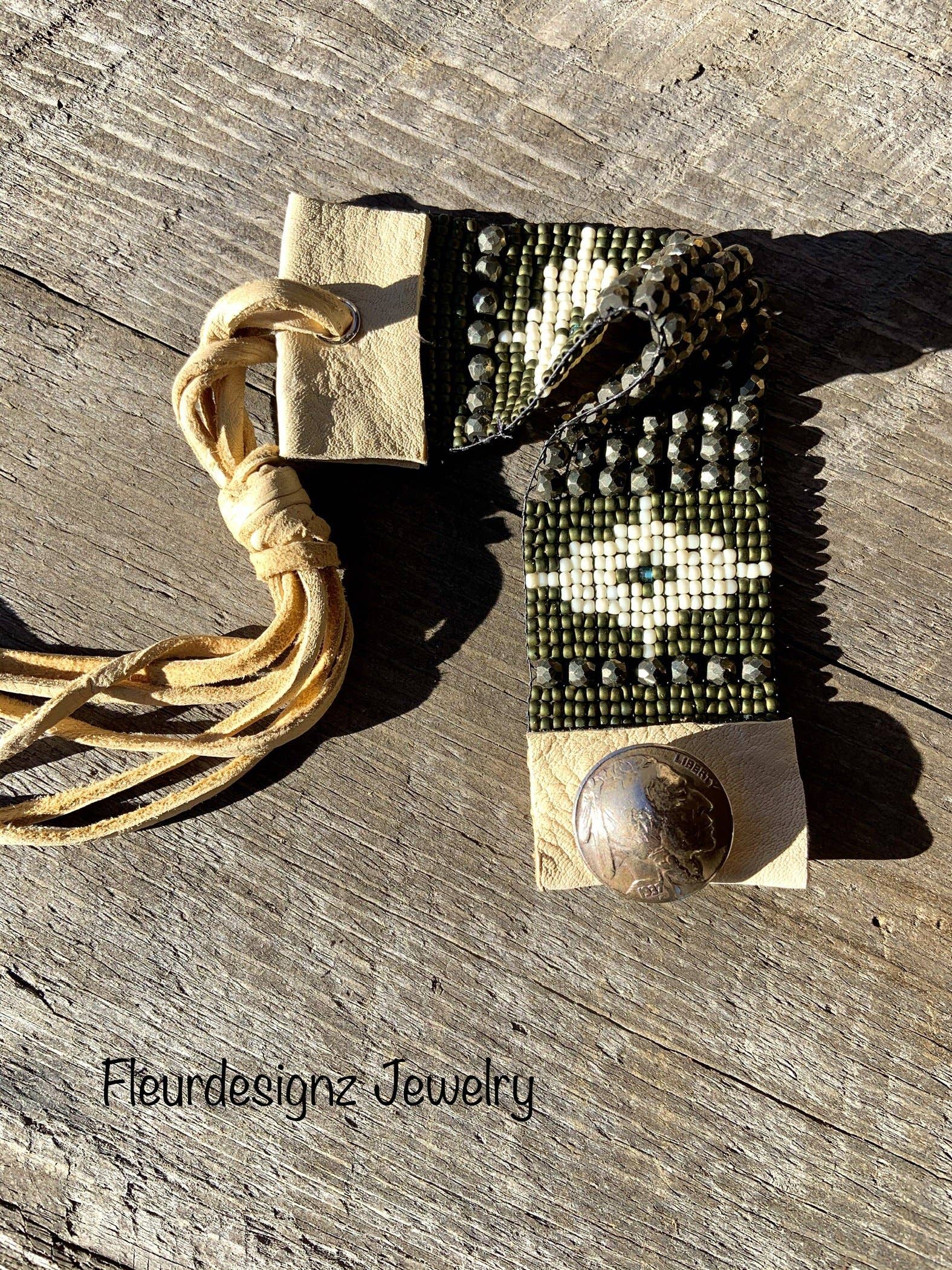 Fleurdesignz Western Jewelry - Wholesale Cuff Bracelet - Pyrite Gemstone Western Cuff