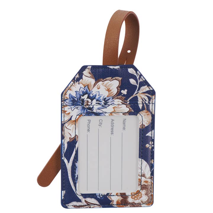 Christian Art Gifts - Wholesale Luggage Tag - Luggage Tag Navy/Brown All Things Phil. 4:13