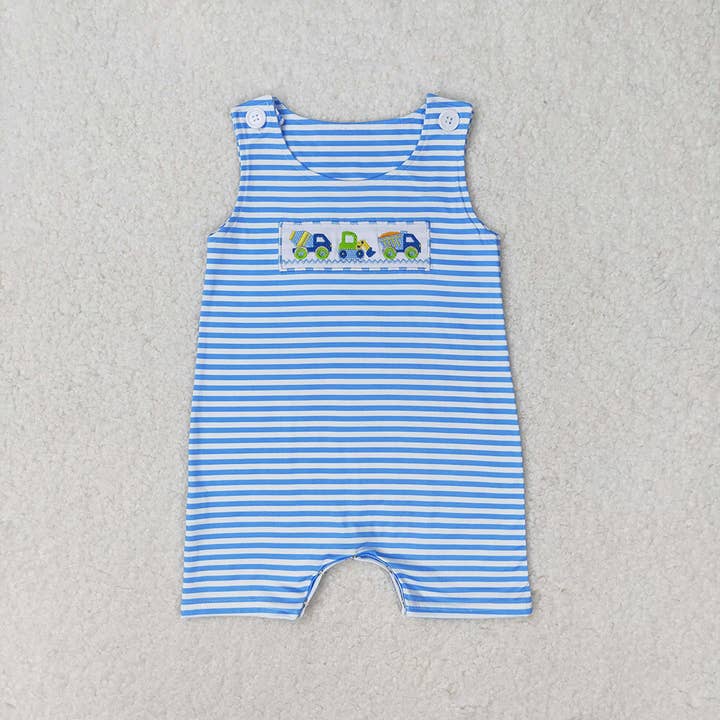 Aier Wholesale - Wholesale Jumpsuit - Baby - Sibling Embroidery Baby Infant Boys Toddler Sleeveless Rompers