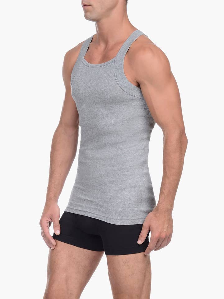 Essential bomull fyrkantiga skurna tank 2-Pack för wholesale av 2(X)IST