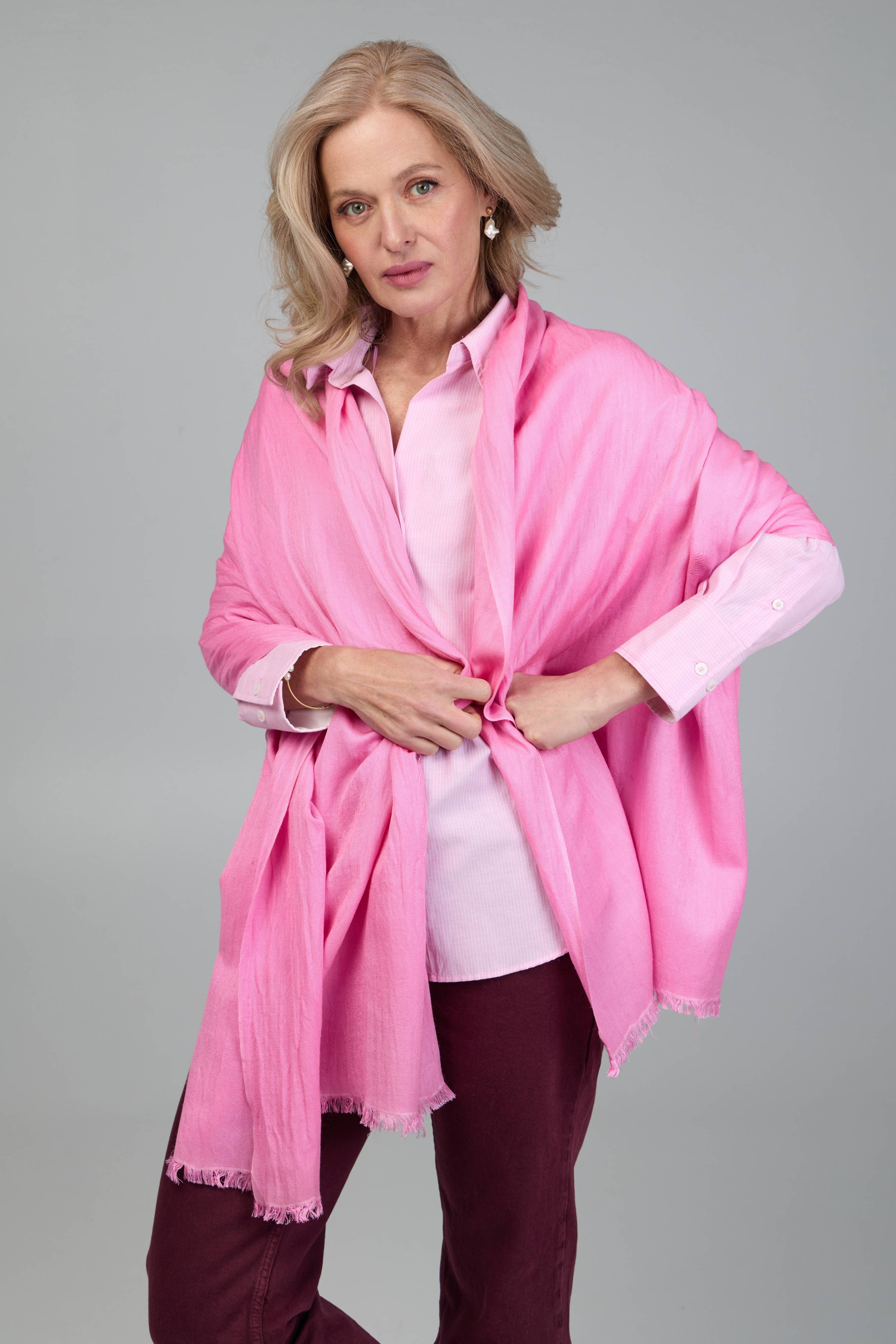 SAACHI - Vente Écharpe – femme - Écharpe en cachemire à franges