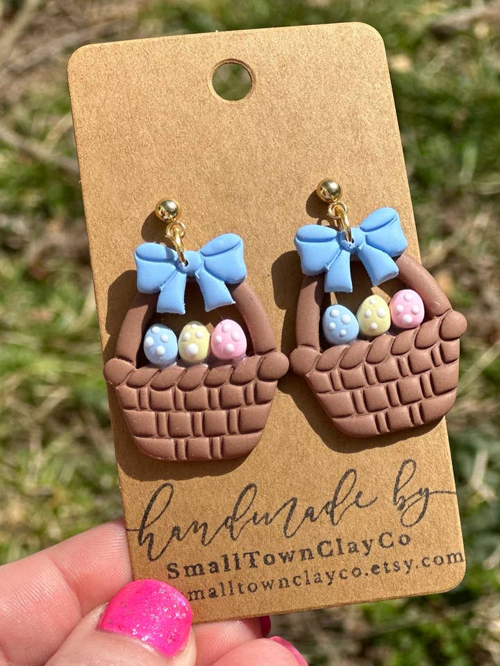 Easter Basket Dangle for wholesale by SmallTownClayCo
