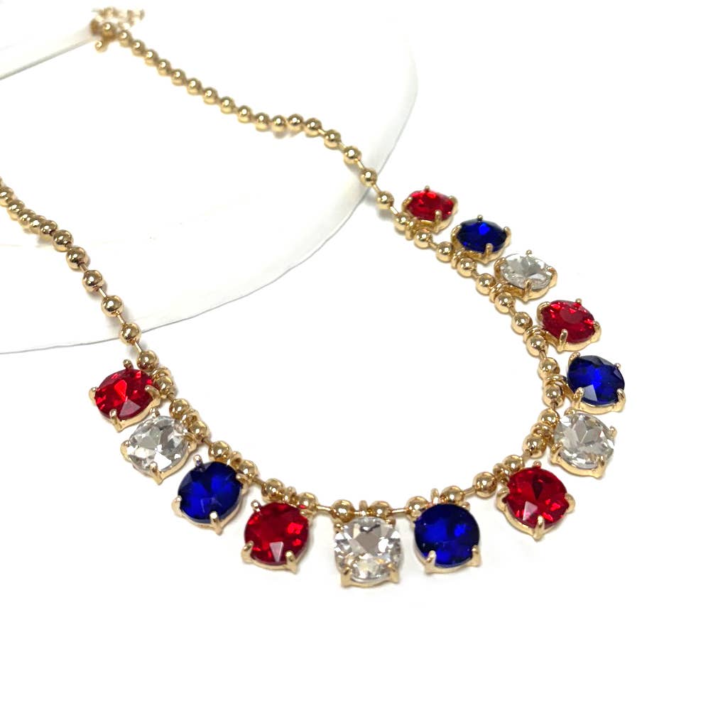 StarryNYC - Wholesale Beaded/Pearl Necklace - Crystal Glass Bead Dangle Station Ball Beaded Chain Necklace12