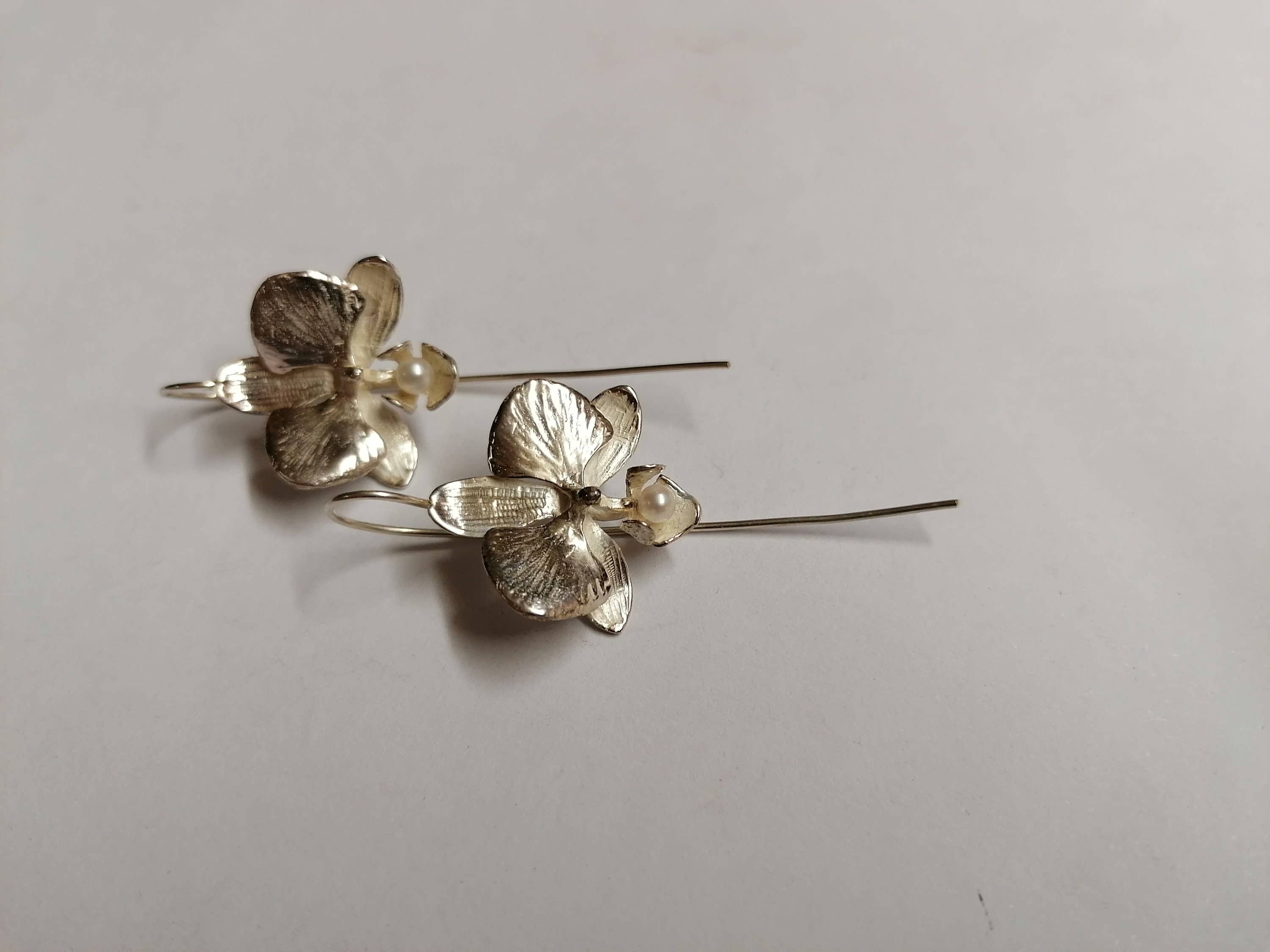 Andrew O'Dell Jewellery – wholesale Dangle earrings – Orchid Drop Earrings Made From Silver1