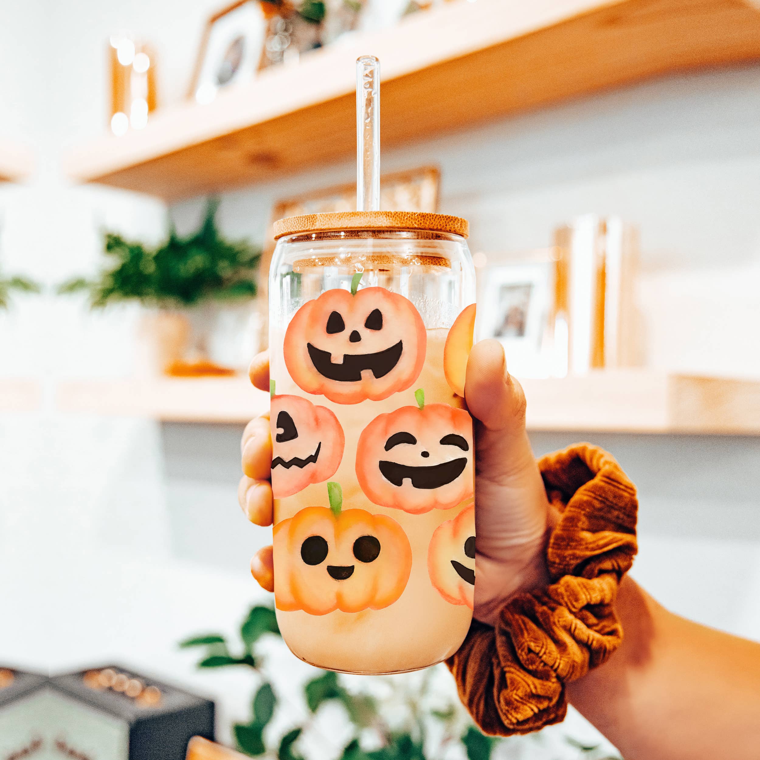 Gia Roma - Wholesale Drinking Glass/Cup - Halloween Tumblers Cute Fall Glass Cup Gifts & Kitchen Decor25