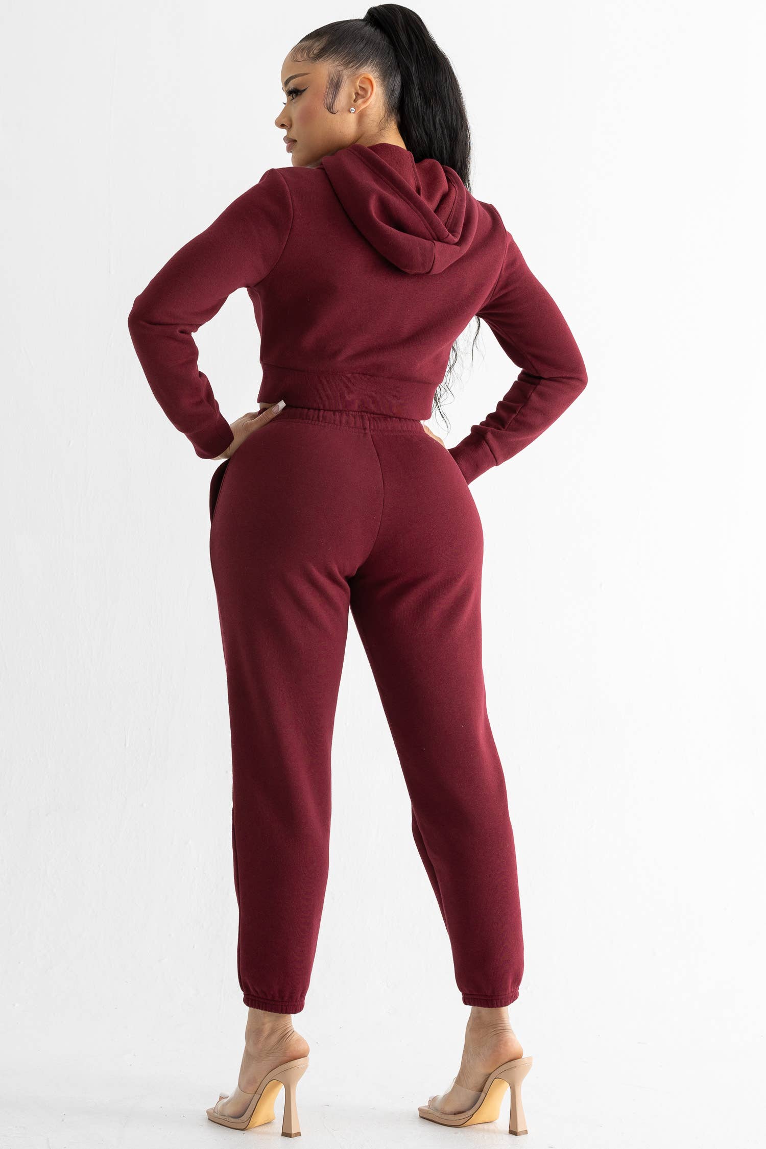 Boswell - Vente Ensemble haut et pantalon (PAS d'intérieur) - Femme - ENSEMBLE HAUT COURT ET PANTALON DE SURVÊTEMENT À CAPUCHE EN POLAIRE ÉPAISSE13