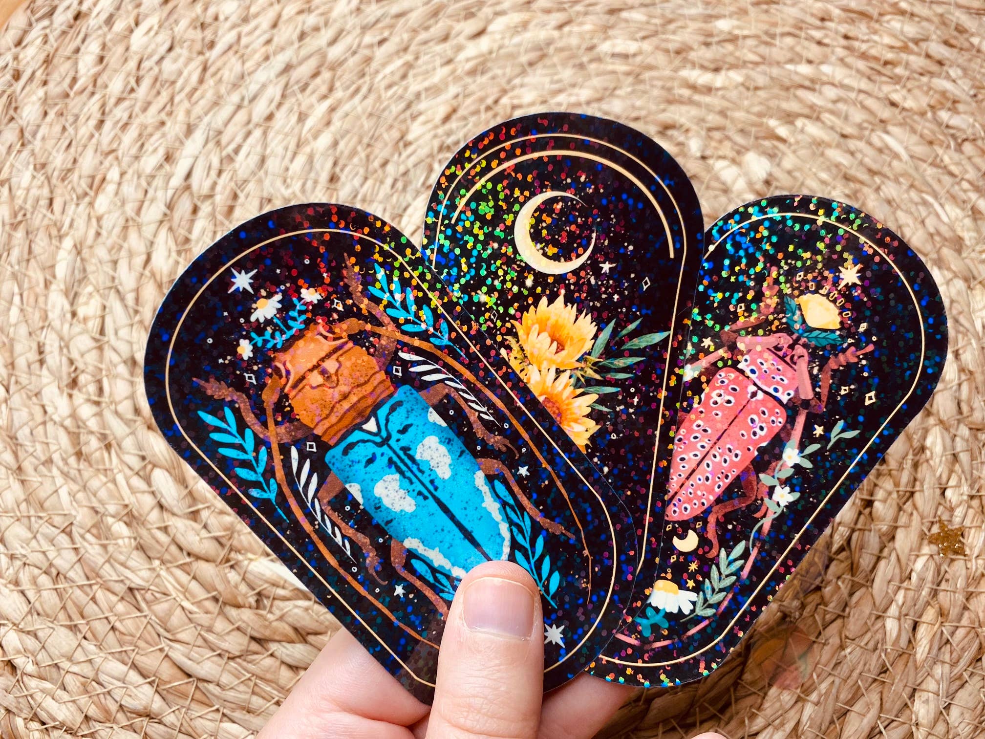 Split Moon Studios - Wholesale Sticker - Beetle Bug Holographic Vinyl Stickers - Bullet Journal2