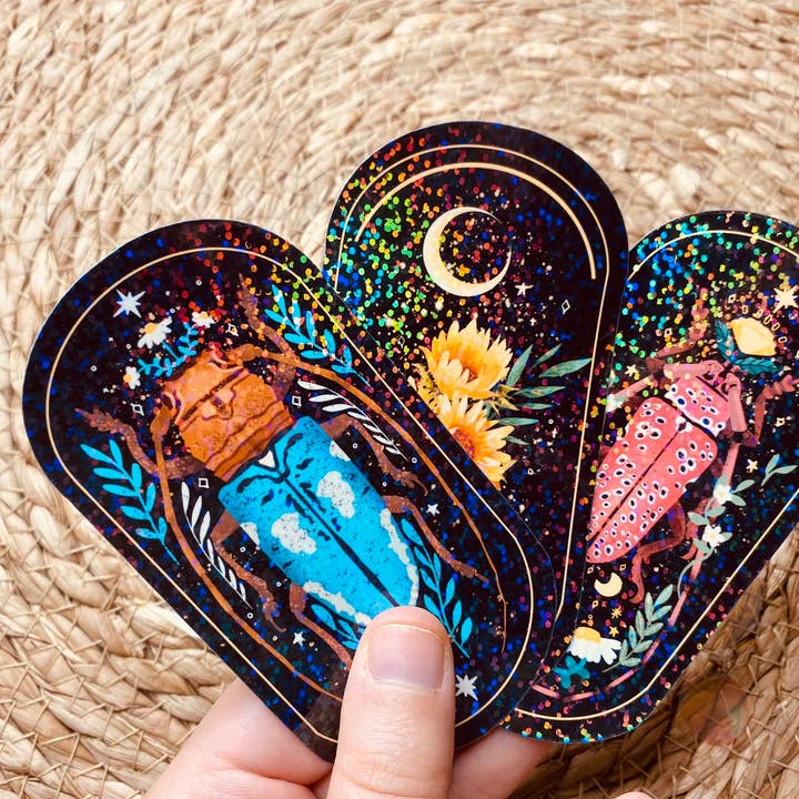 Split Moon Studios - Wholesale Sticker - Beetle Bug Holographic Vinyl Stickers - Bullet Journal2