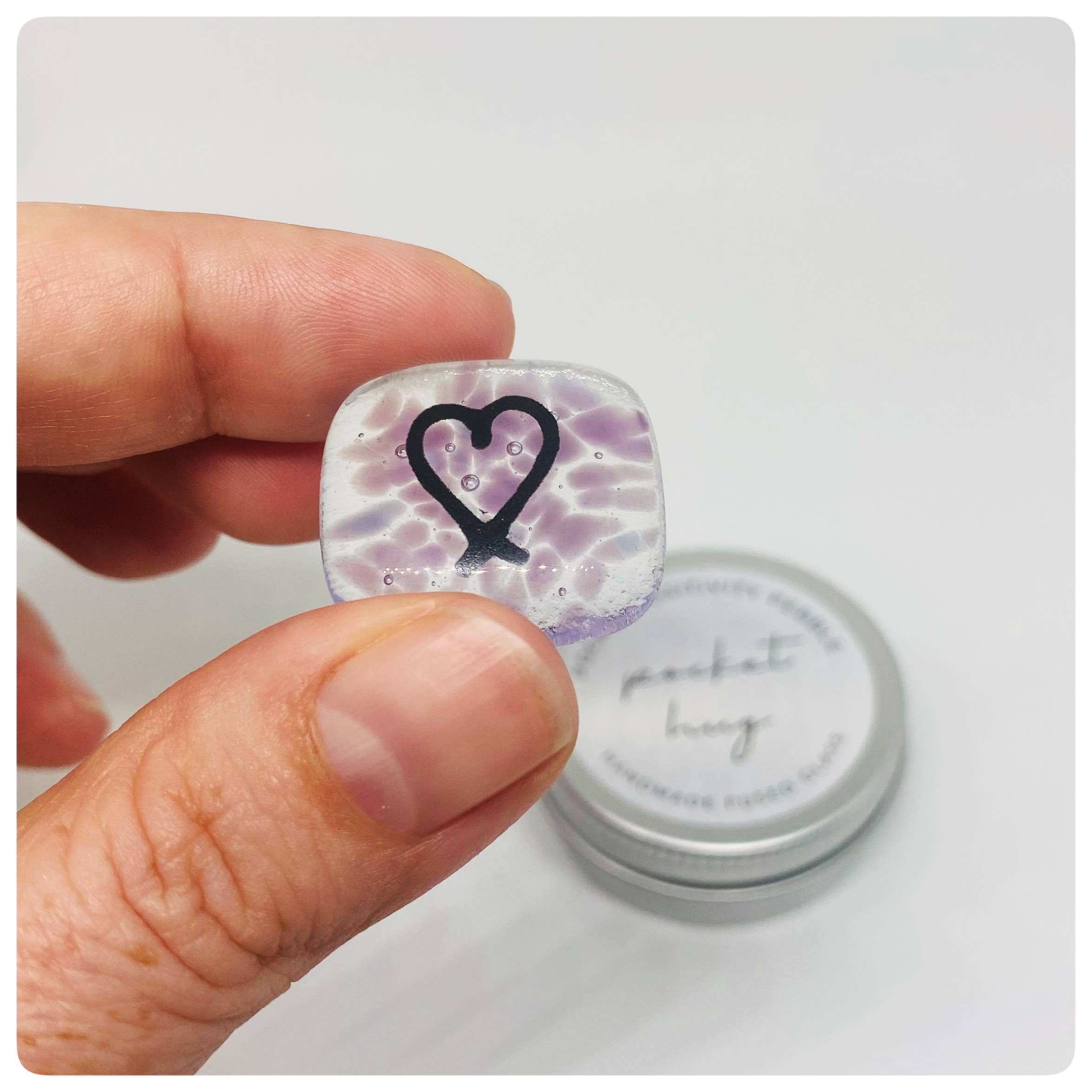 Salvia Glass - Wholesale Keepsake Coin/Token - Glass Pocket Hug mini tin2
