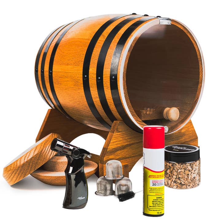 Aged & Charred - Wholesale Bar Tool - Smoke Barrel Kit - A Cocktail Smoker With Butane