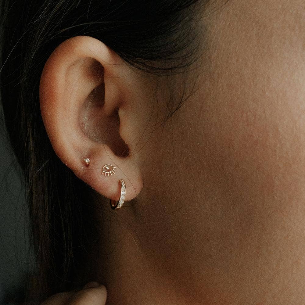 Ofina Jewelry - Wholesale Huggie Earrings - 10k Solid Gold Channel CZ Huggie6