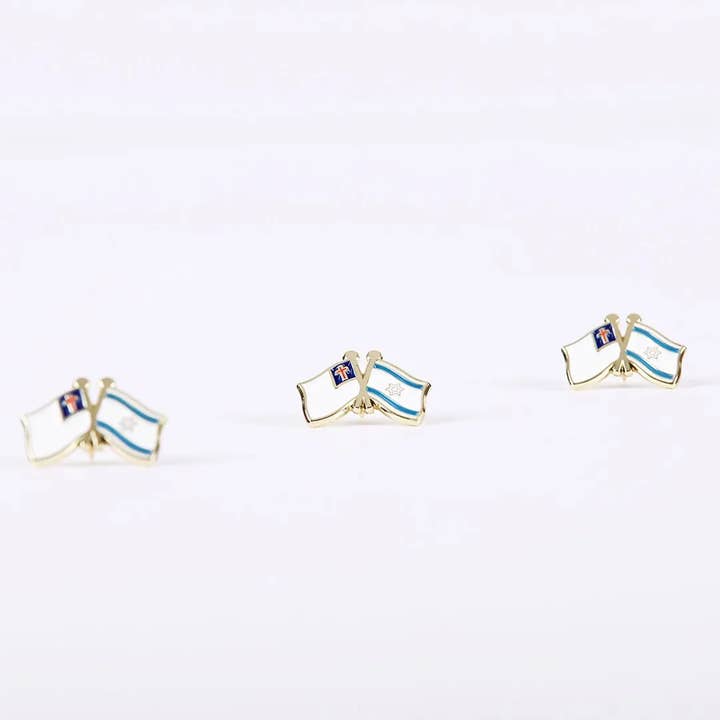 Swanson Christian Products - Wholesale Lapel Pin/Button - Lapel Pin - Israeli/Christian Flags - 6 Pack